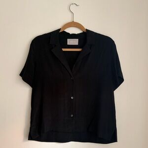 Everlane Black Silk Short Sleeve Women's Top